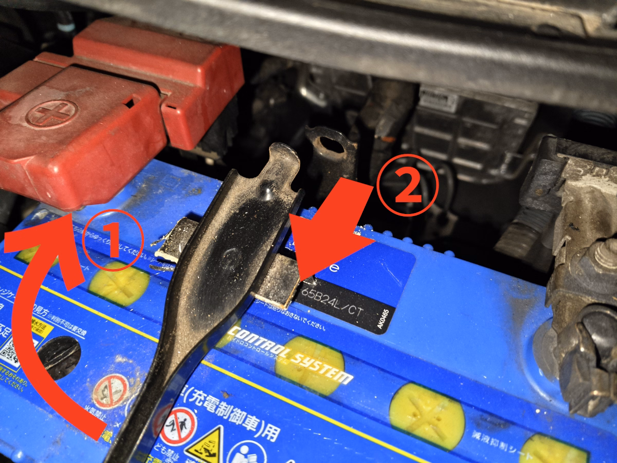 古い車の原状回復 国産車用最新バッテリー GS YUASA ECO.R Revolution (緑) に交換 7