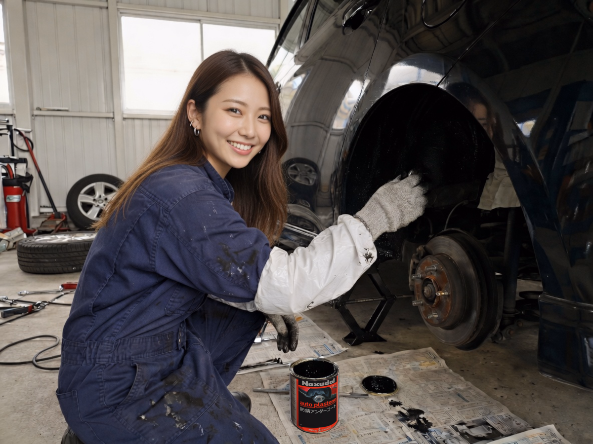古い車の原状回復 ノックスドール オートプラストーンでタイヤハウスの静音化 前編