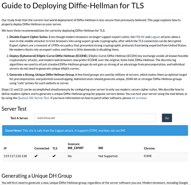 Guide to Deploying Diffie-Hellman for TLS